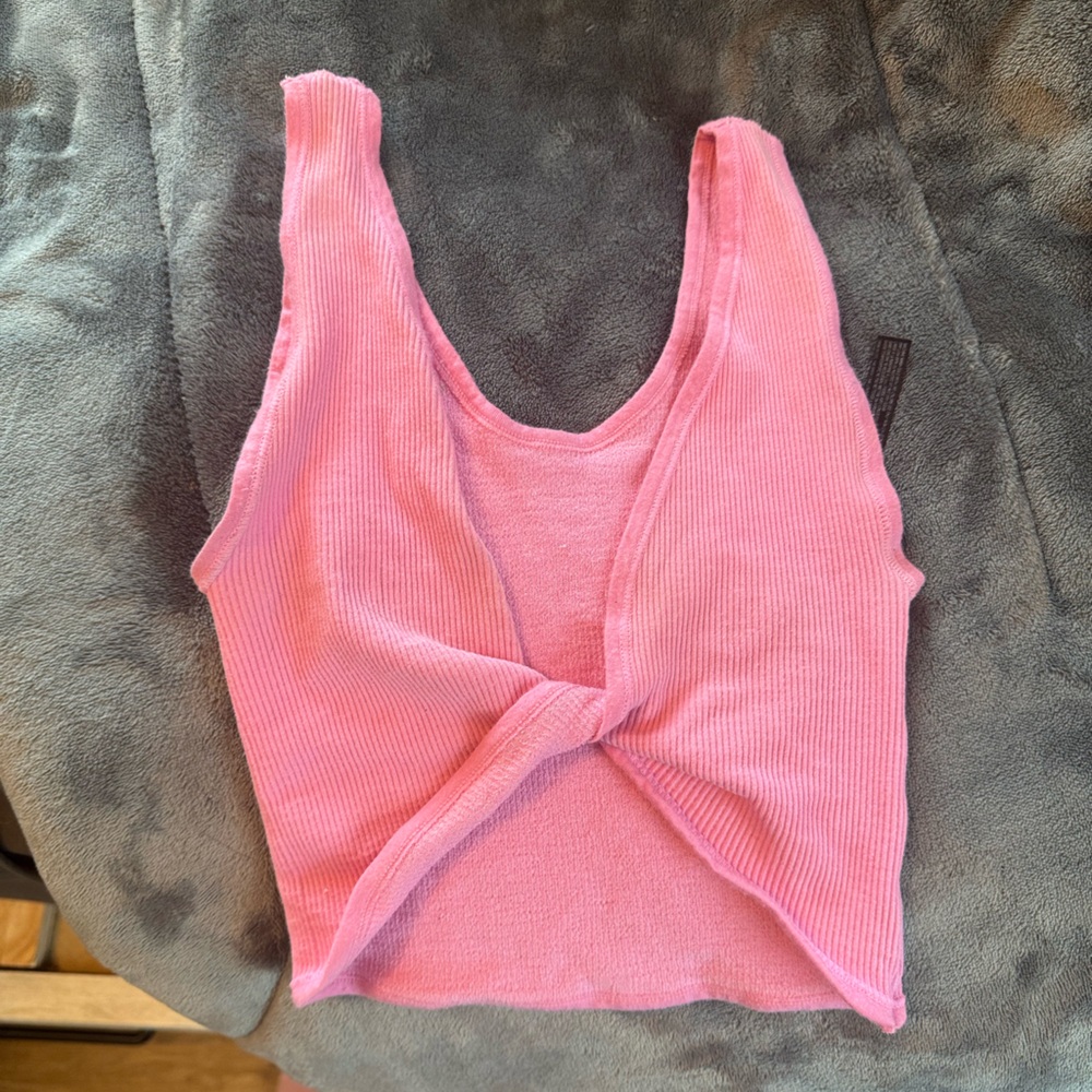 Urban Outfitters Pink Sleeveless Crop Tie Front Top